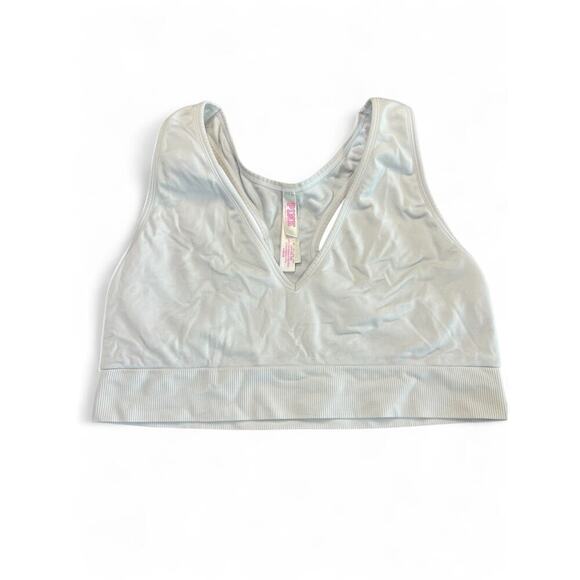 Victoria Secret Pink Sports Bra No Padding White Razer Back XXL - Picture 1 of 6